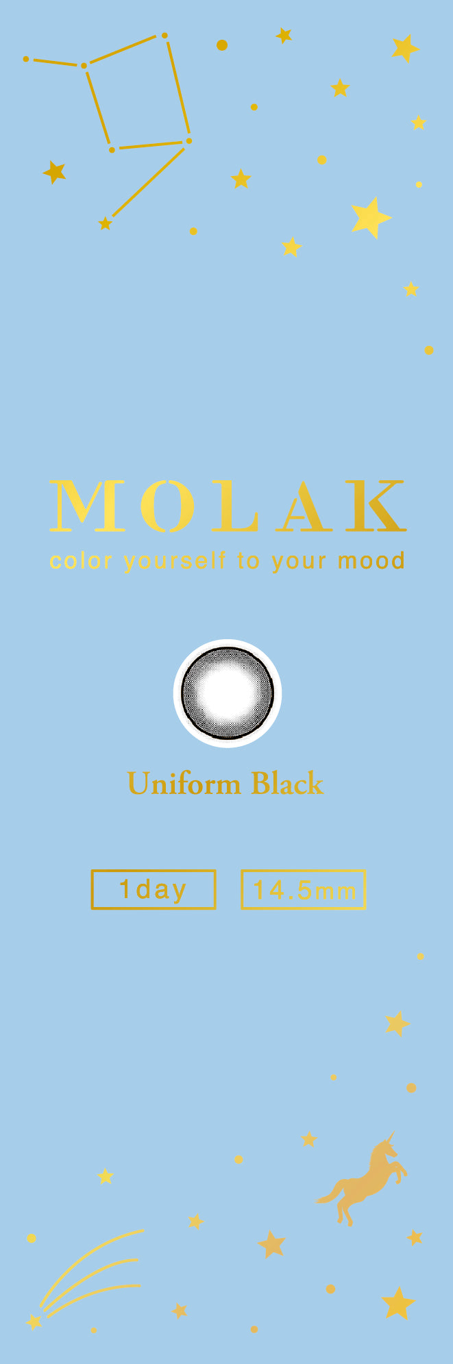 MOLAK 1day Colored Contact Lenses - Uniform Black - 10 Pieces - 14.5mm DIA - Japanese Brand