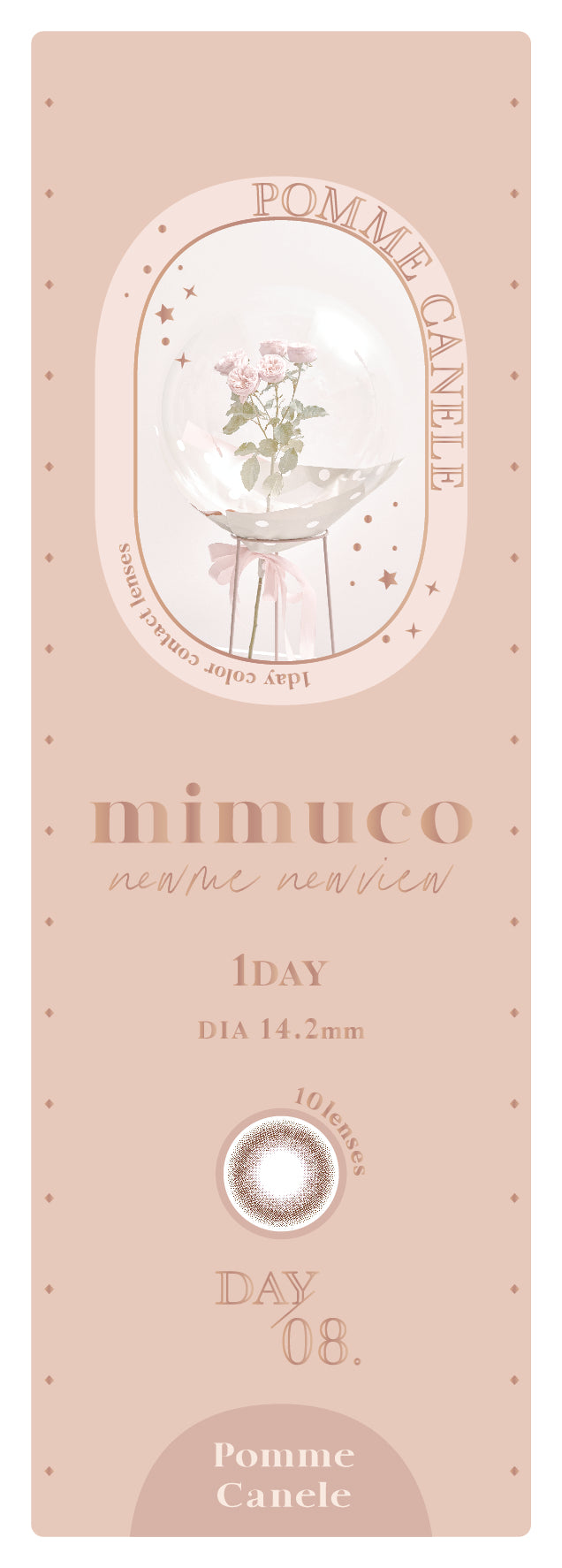 mimuco 1day Colored Contact Lenses - Pomme Canelé - 10 Pieces - 14.2mm DIA - Japanese Brand