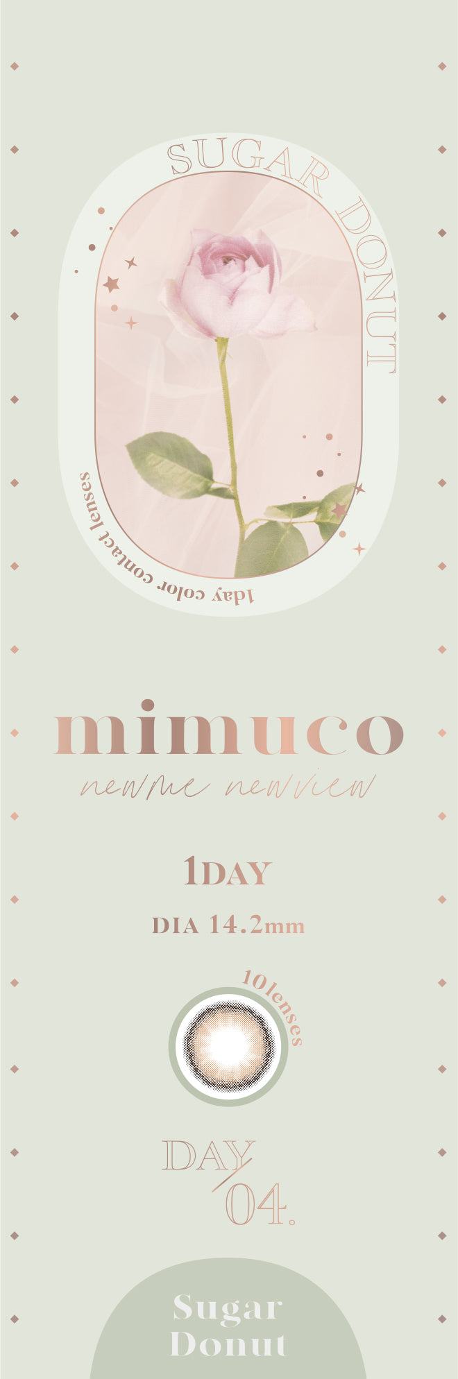 mimuco 1day Colored Contact Lenses - Sugar donuts - 10 Pieces - 14.2mm DIA - Japanese Brand