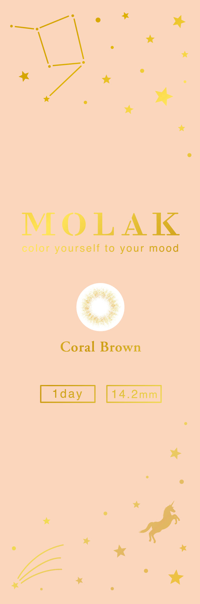 MOLAK 1day Colored Contact Lenses - Coral Brown - 10 Pieces - 14.2mm DIA - Japanese Brand