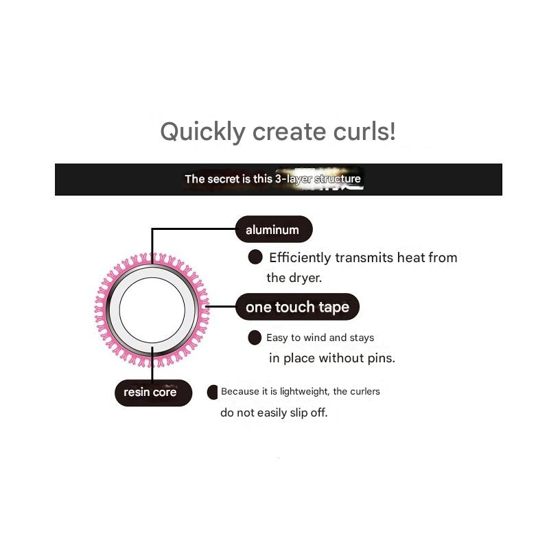Beauty Hair Rollers - 40mm / Pink / 2pieces