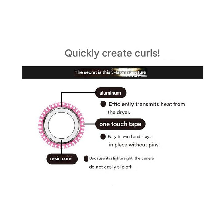 Beauty Hair Rollers - 40mm / Pink / 2pieces