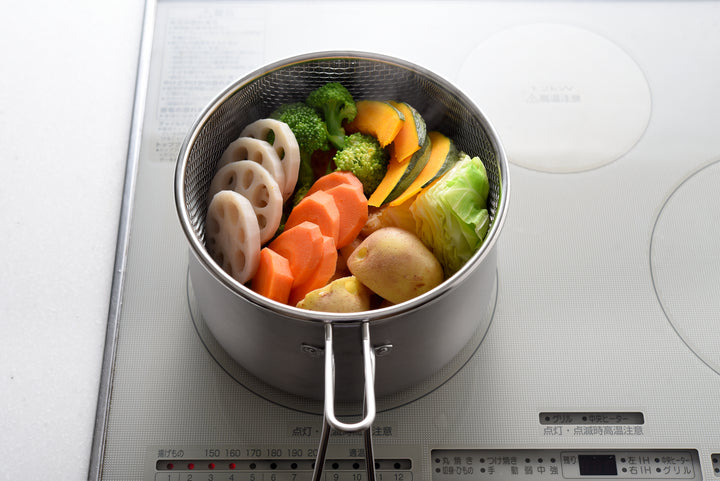 Stainless steel multi pot 18cm with strainer