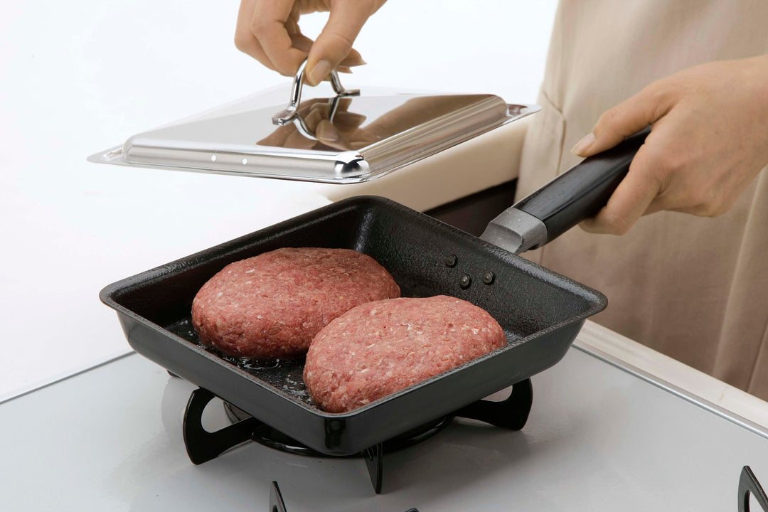 Fiberline iron square frying pan and cover