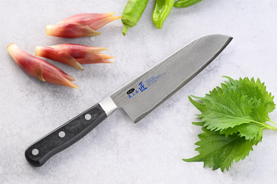 Tsubame-Sanjo TAKUMI Kasumi Damascus Santoku Knife – 16.3cm