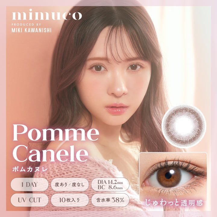 mimuco 1day Colored Contact Lenses - Pomme Canelé - 10 Pieces - 14.2mm DIA - Japanese Brand