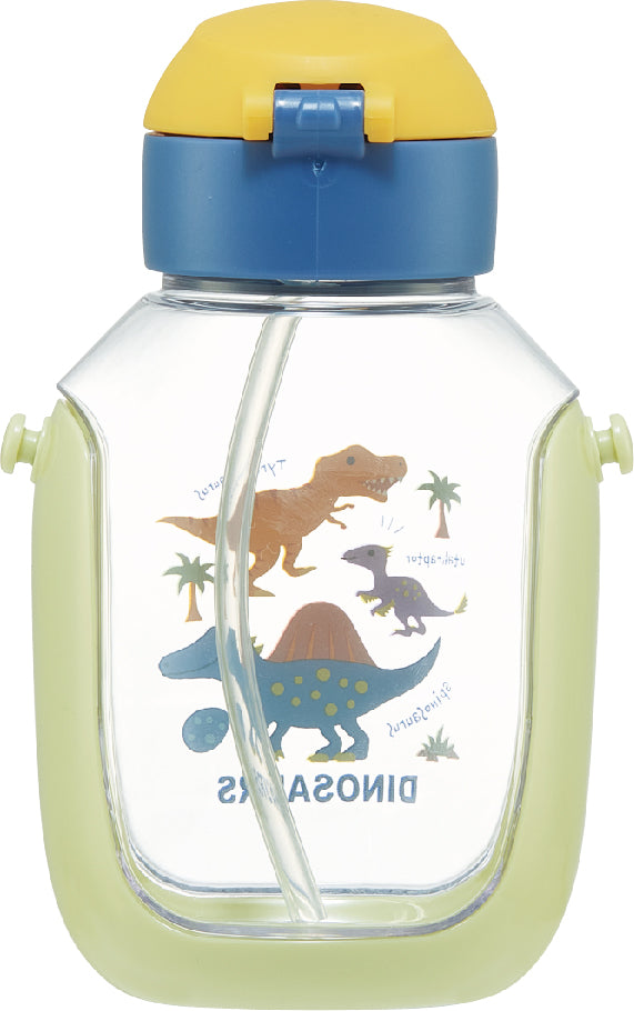 One Push Straw Bottle 480ml Dinosaurs